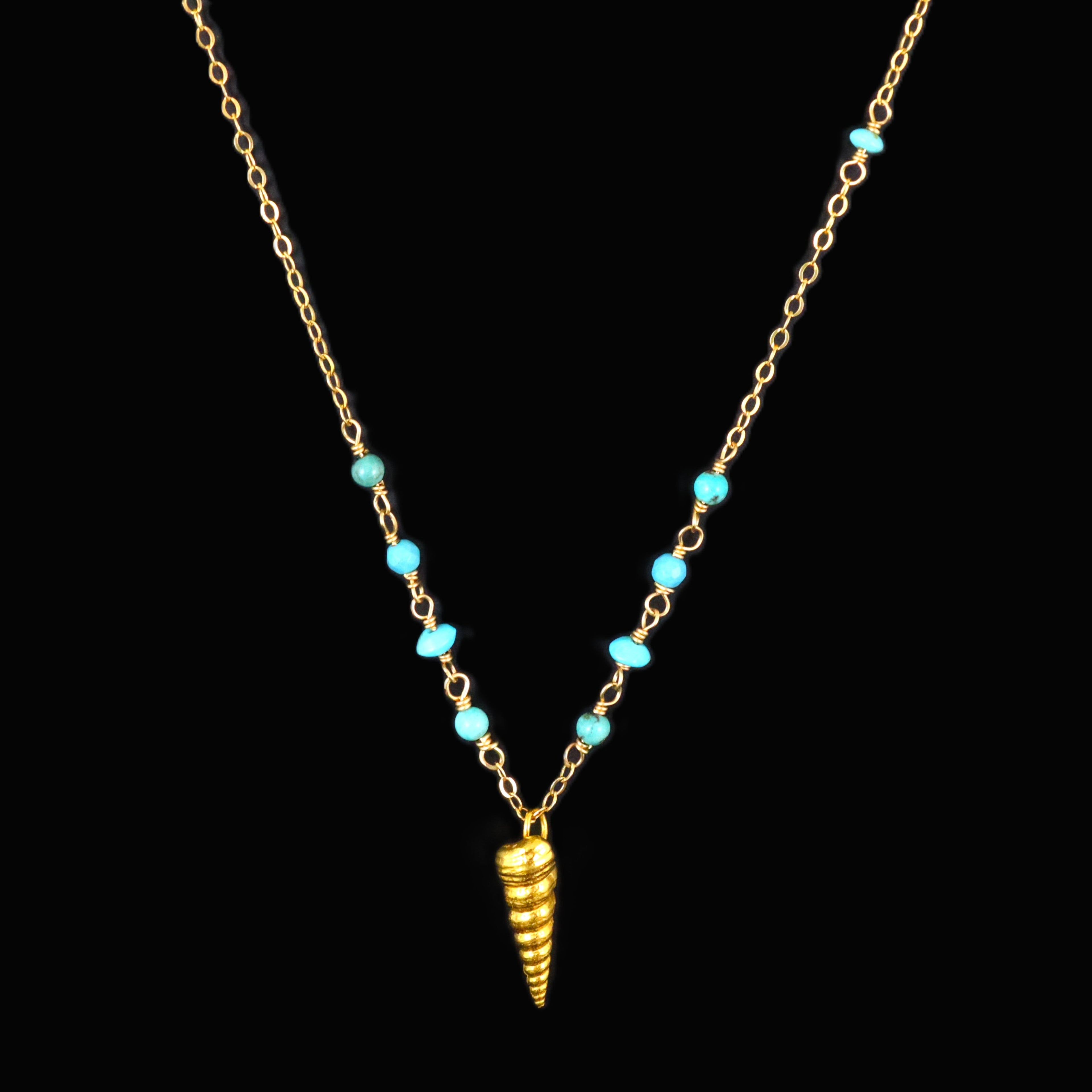 Shell and Turquoise Necklace