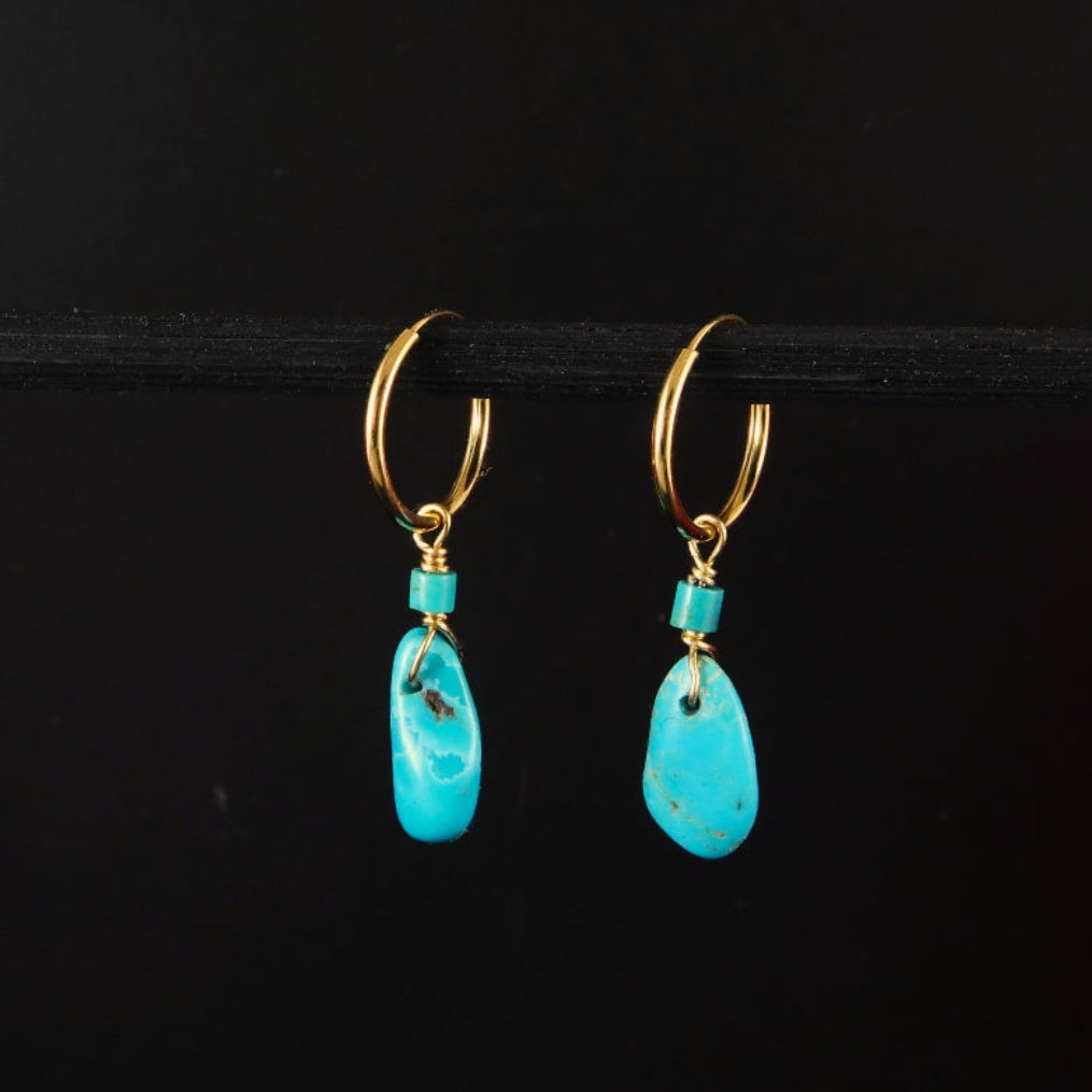 Gold Turquoise Earrings