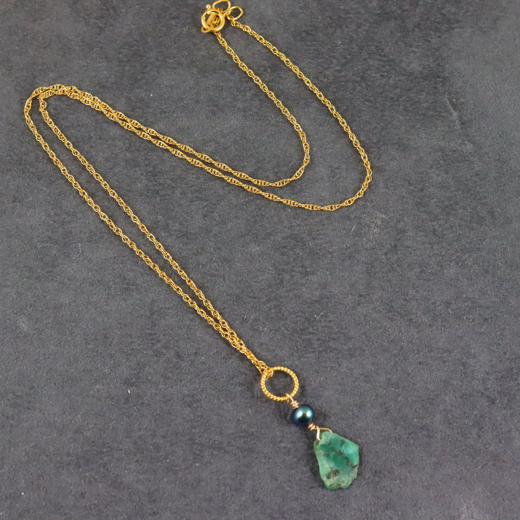 Emerald Gold Necklace