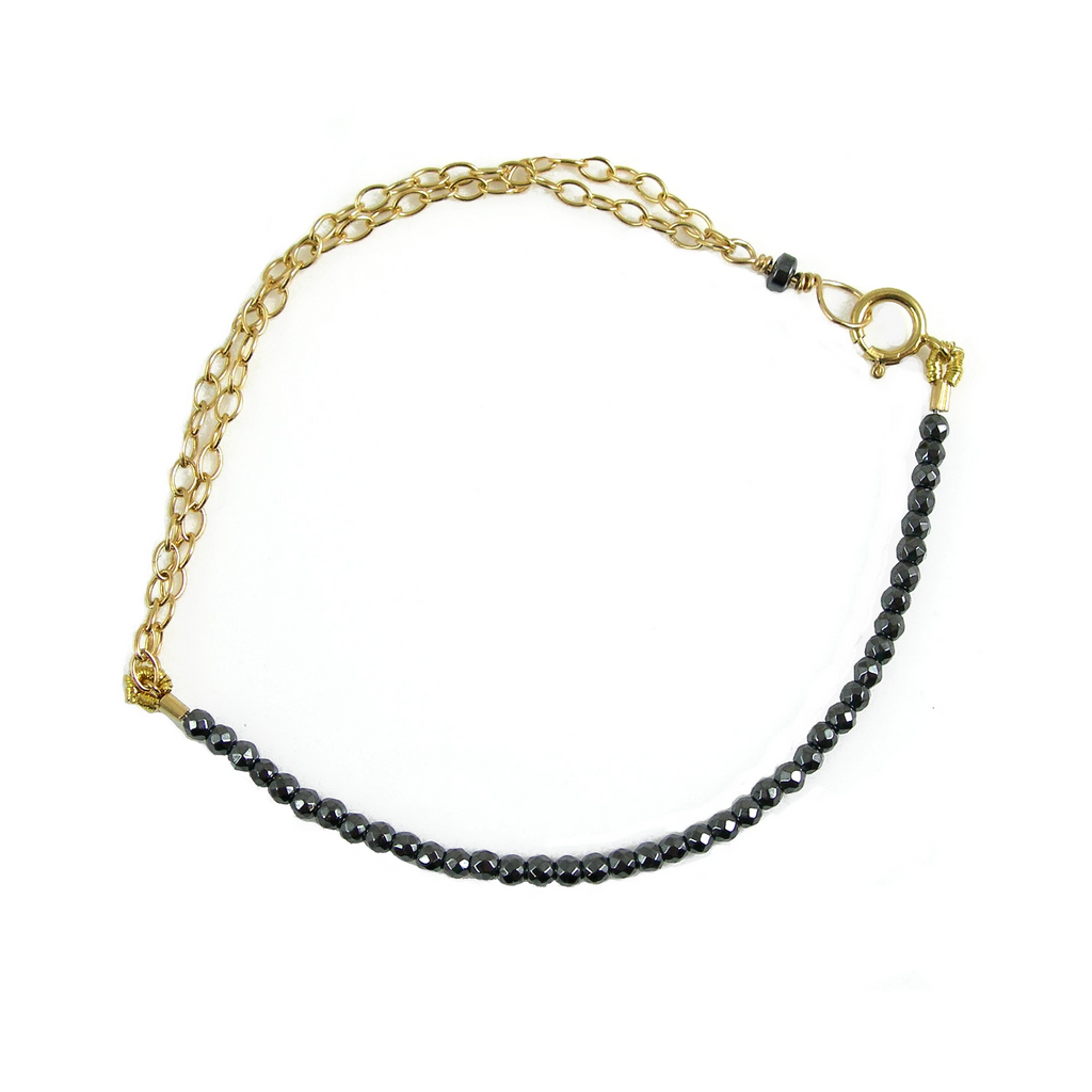 Hematite and Gold Filled Bracelet