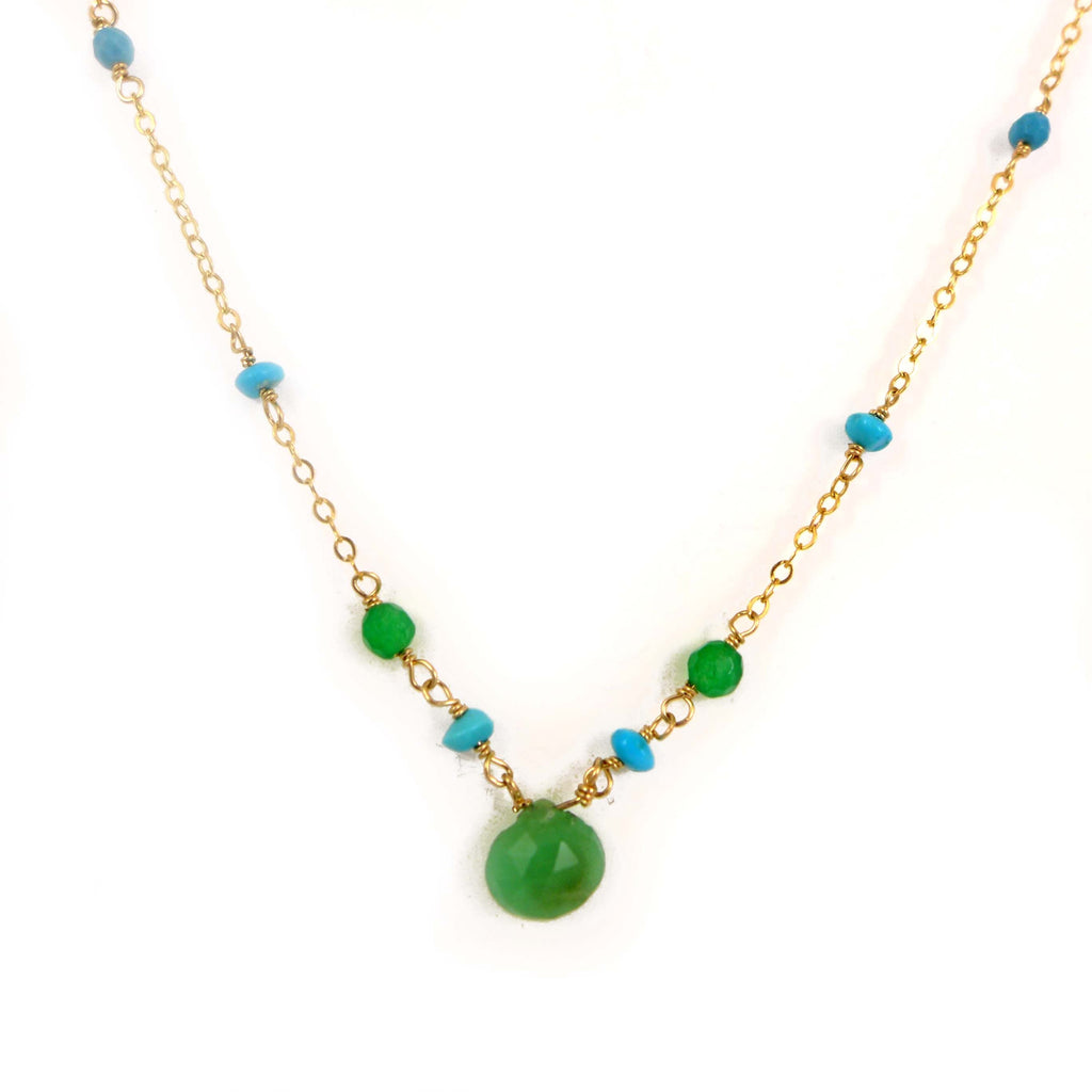 Chrysoprase & Turquoise Necklace