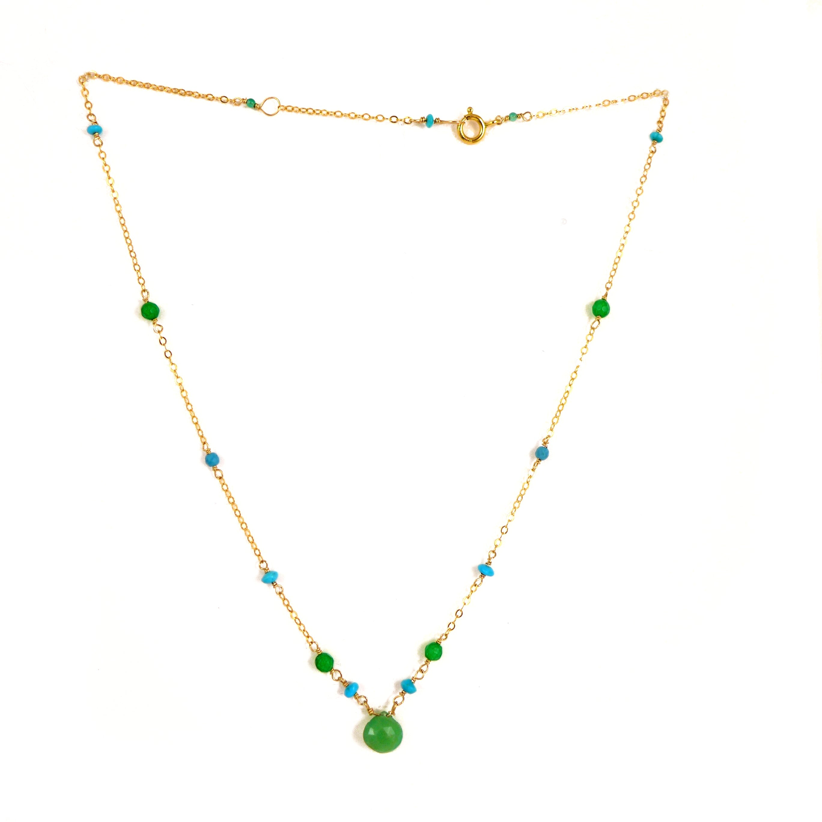 Chrysoprase & Turquoise Necklace