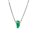 Emerald Oxidised Necklace