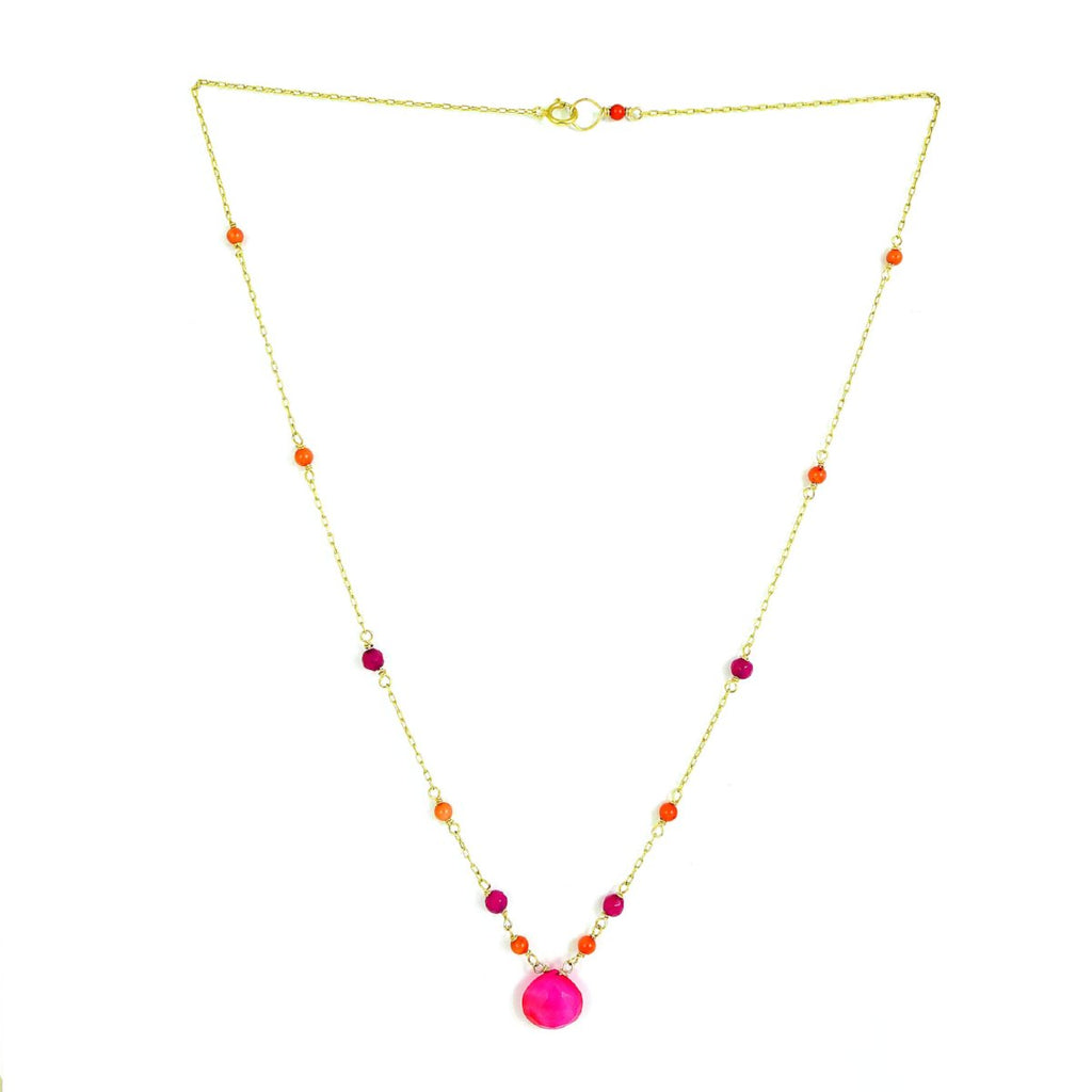 Fuchsia and Coral Necklace