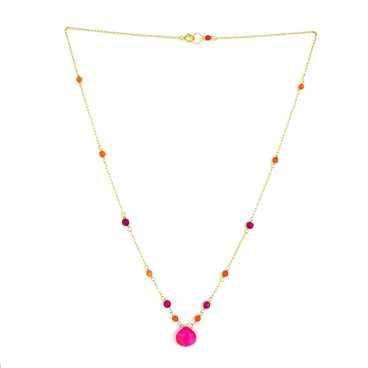 Fuchsia and Coral Necklace
