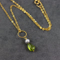 Peridot and Pearl Necklace