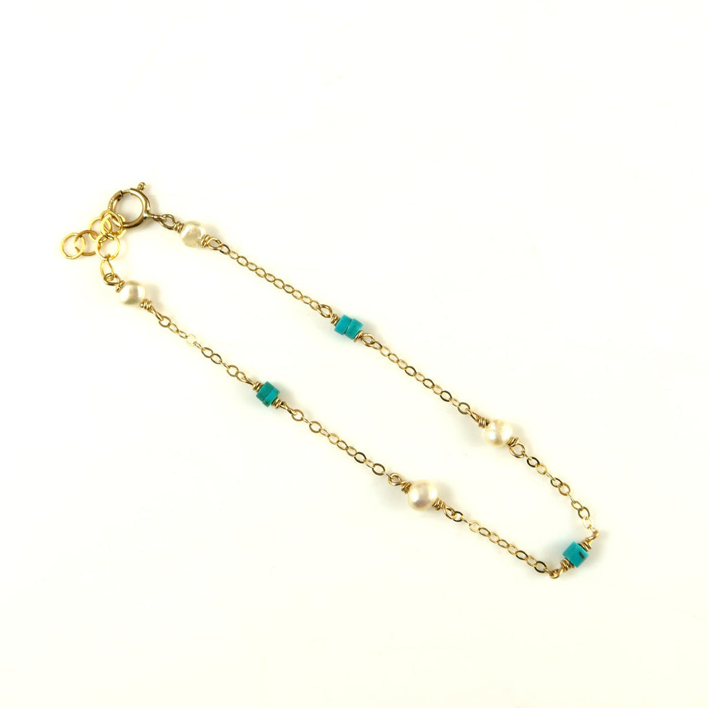 Turquoise and Pearl Bracelet