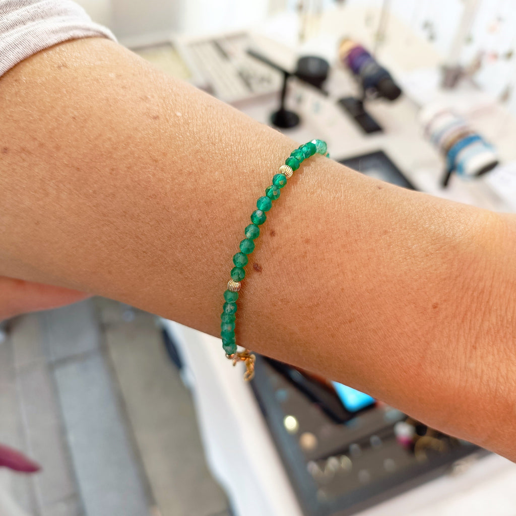 Green Onyx Gold Bracelet