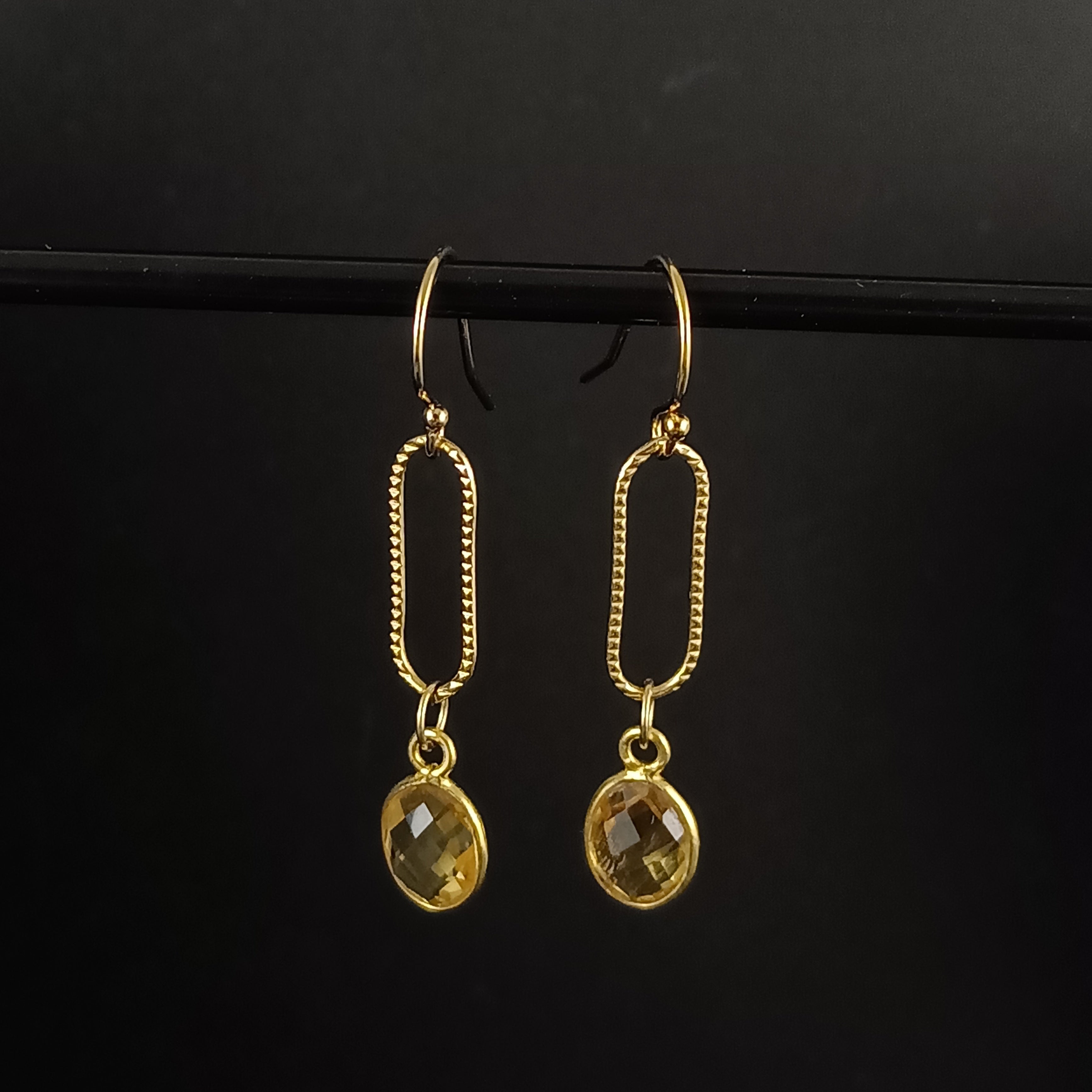Gold Citrine Earrings