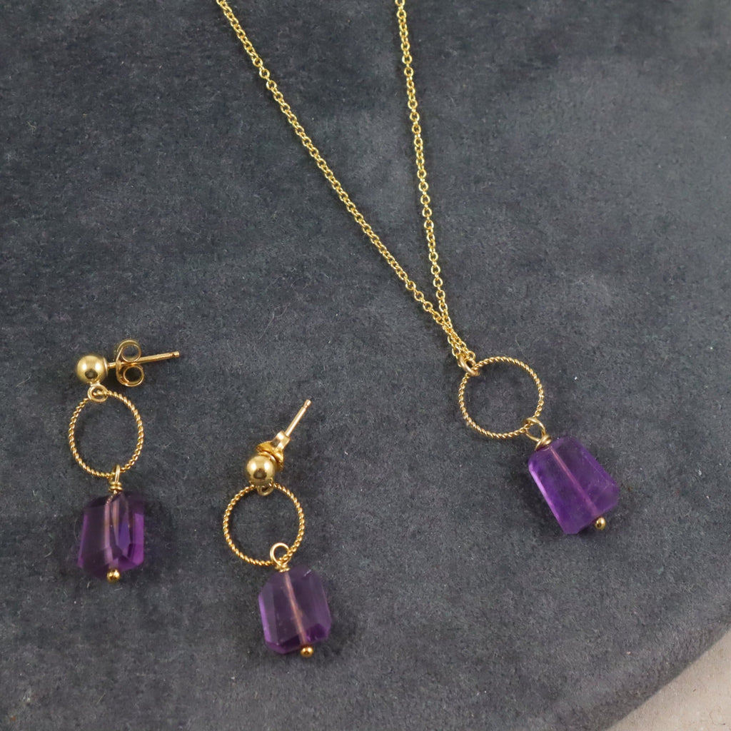 Faceted Amethyst Necklace