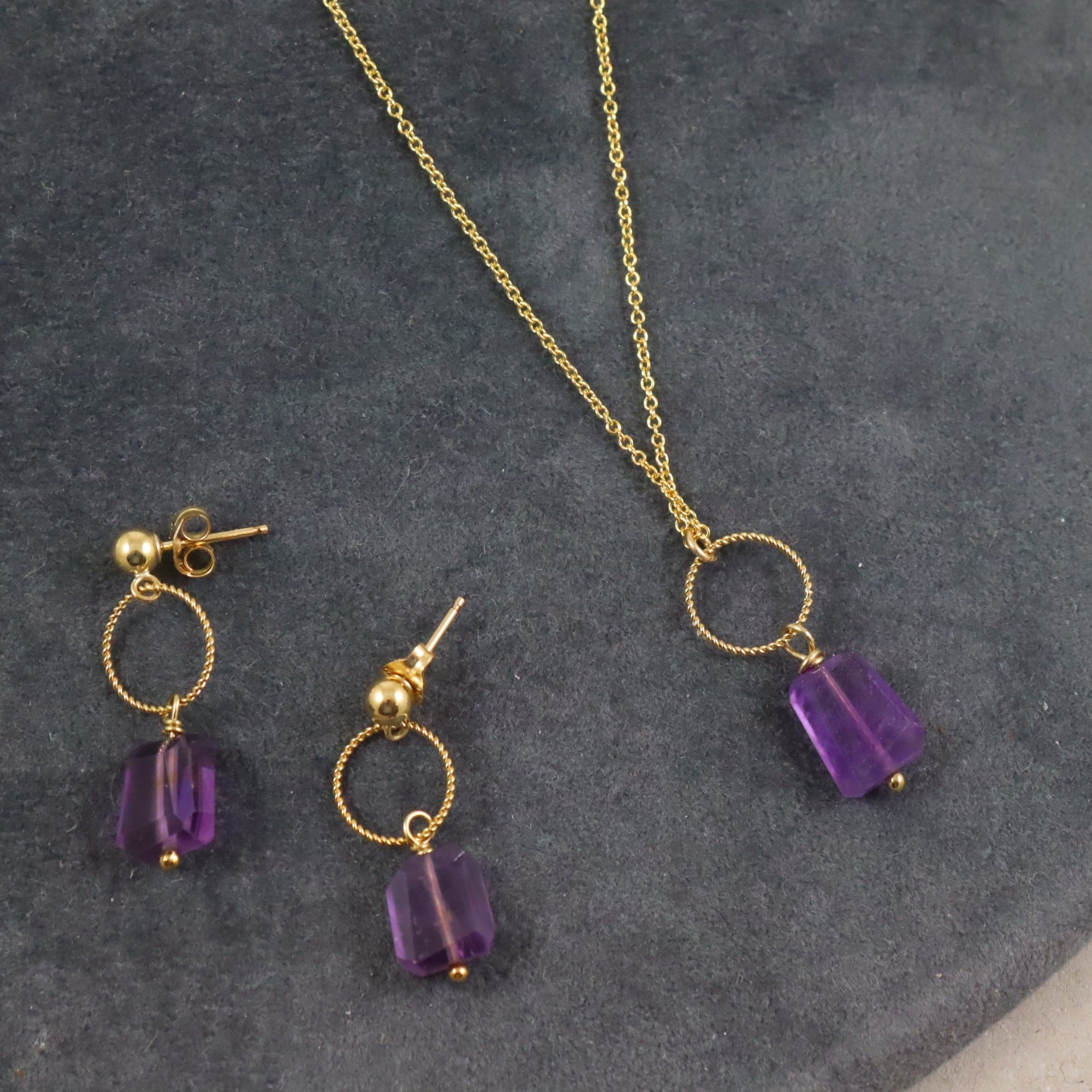 Faceted Amethyst Necklace