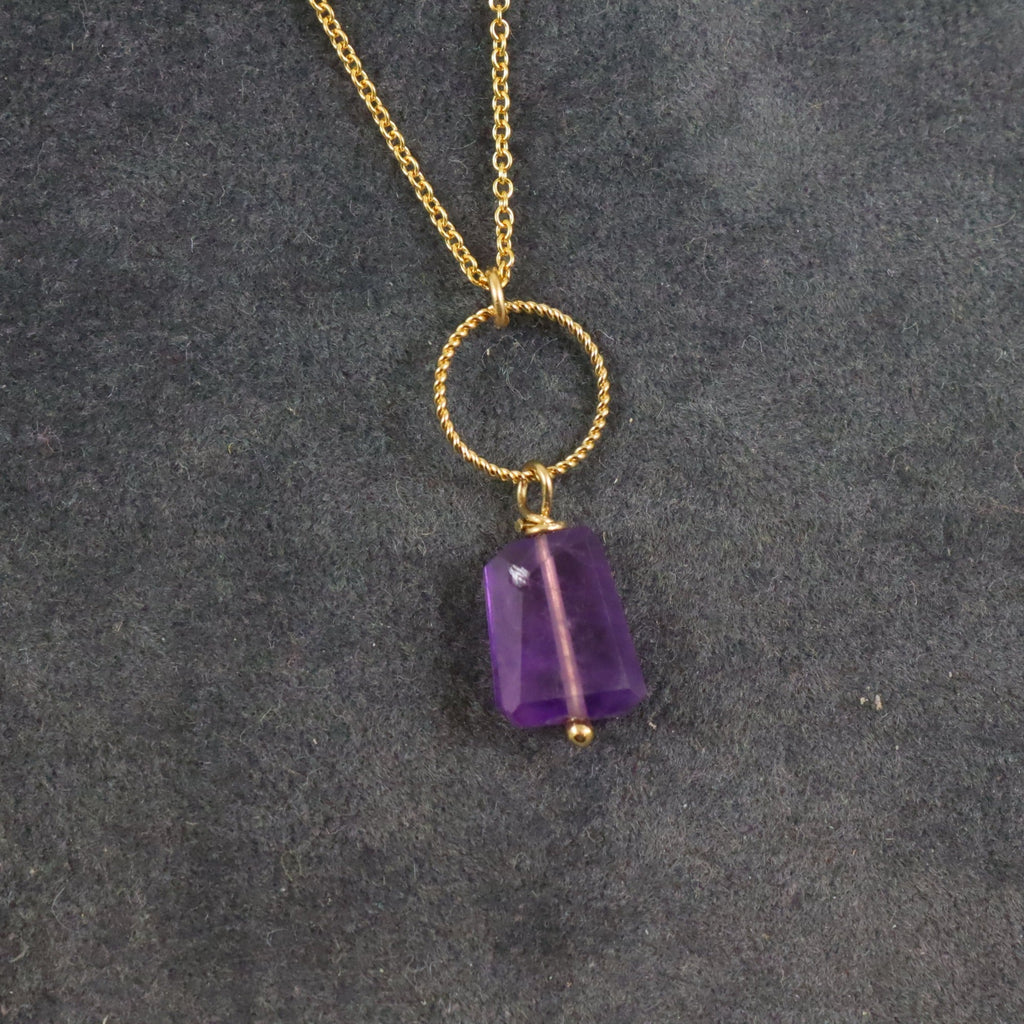 Faceted Amethyst Necklace