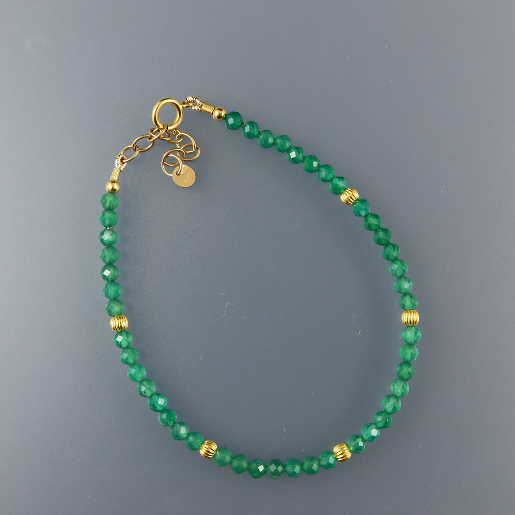 Green Onyx Gold Bracelet