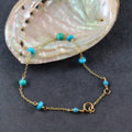 Solid Gold Turquoise Bracelet