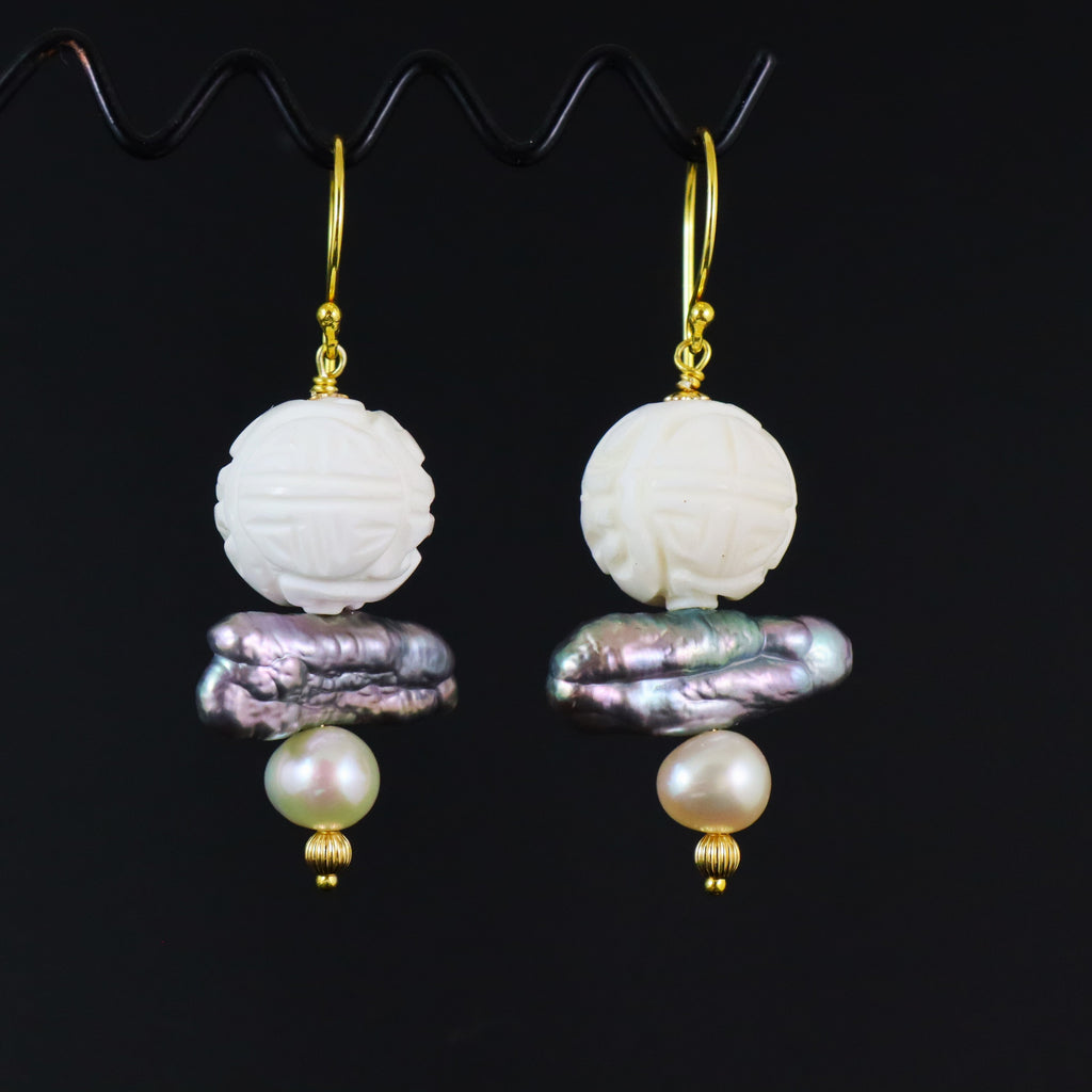Shell & Pearl Earrings