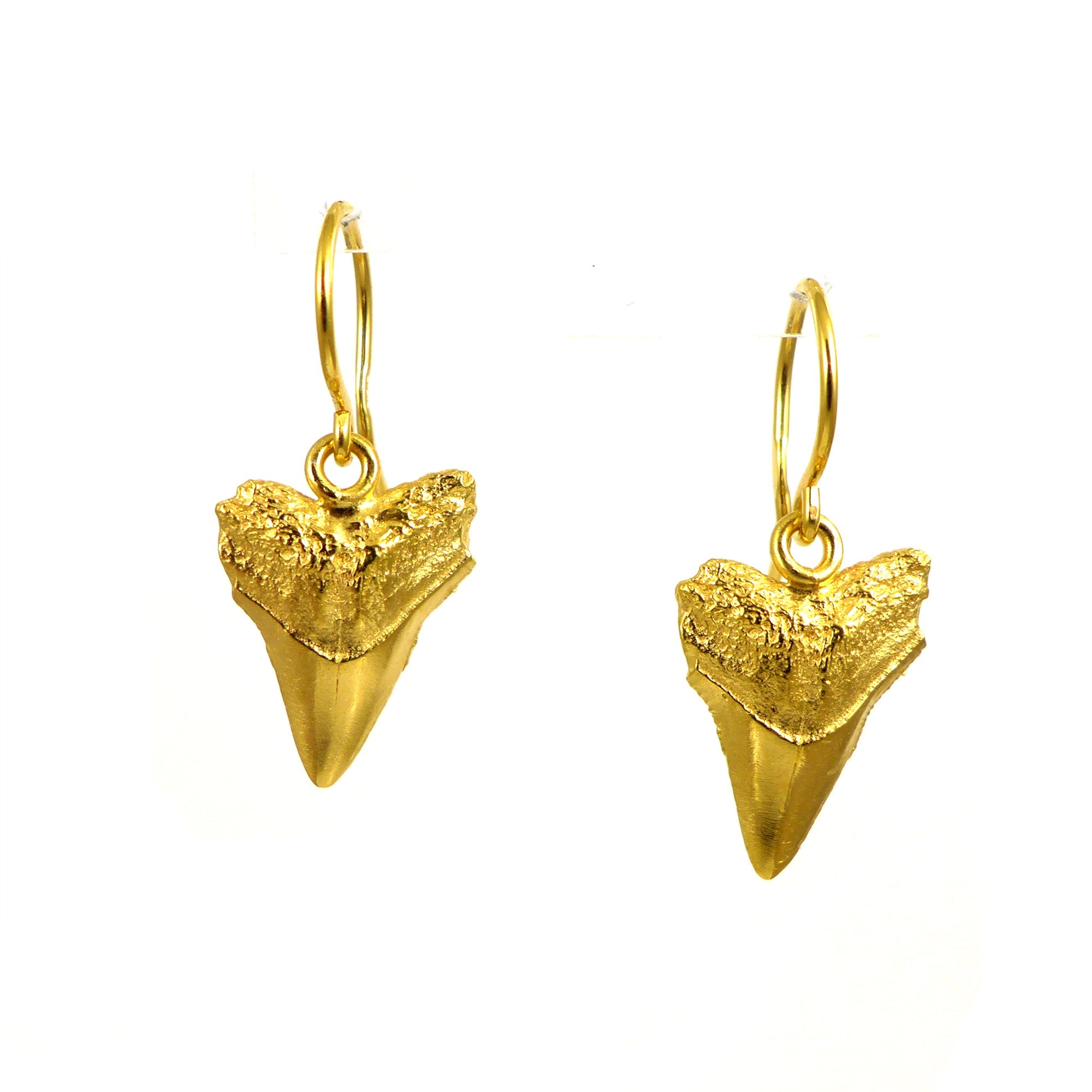 Gold Sharks Tooth Earrings