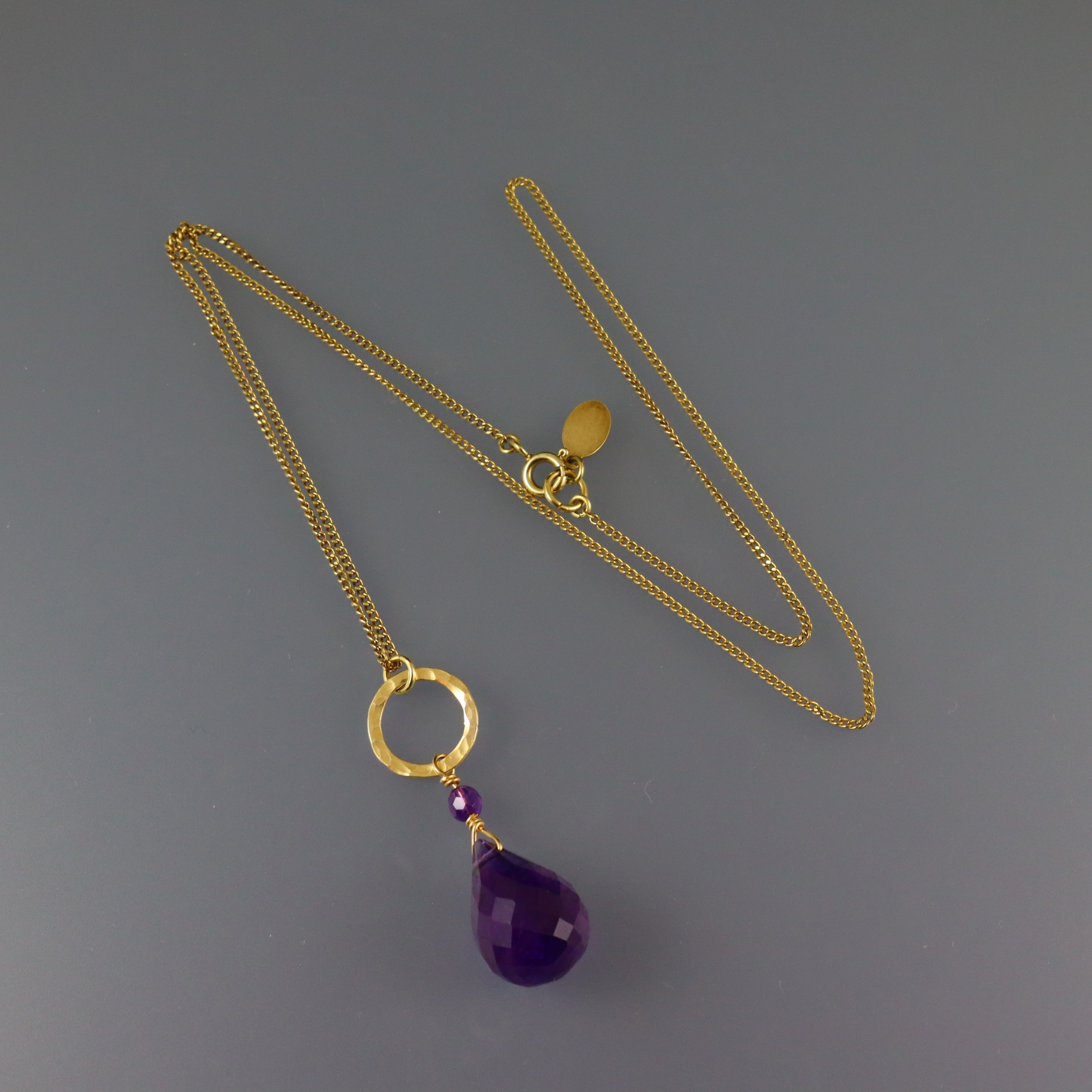 Amethyst Drop Necklace