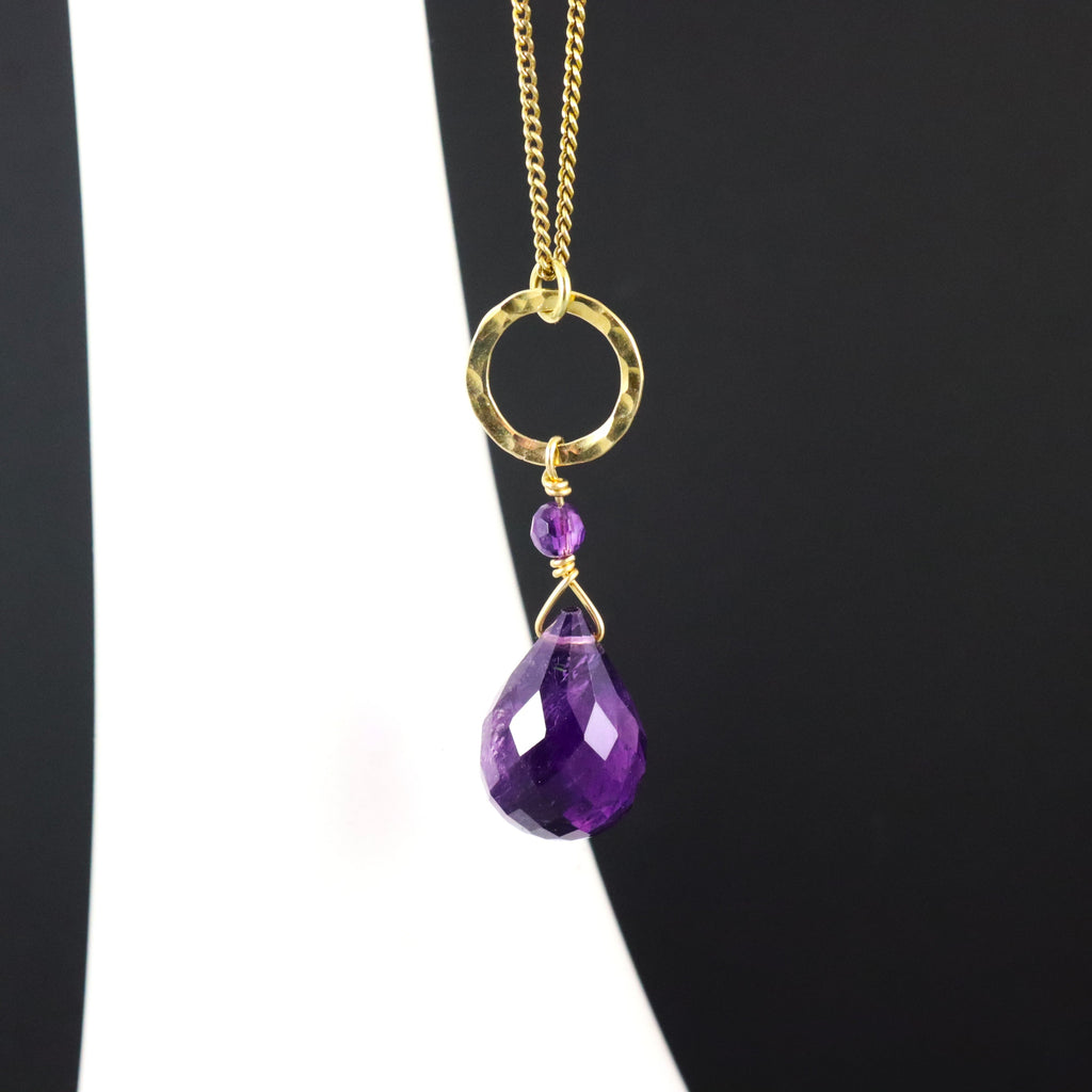 Amethyst Drop Necklace
