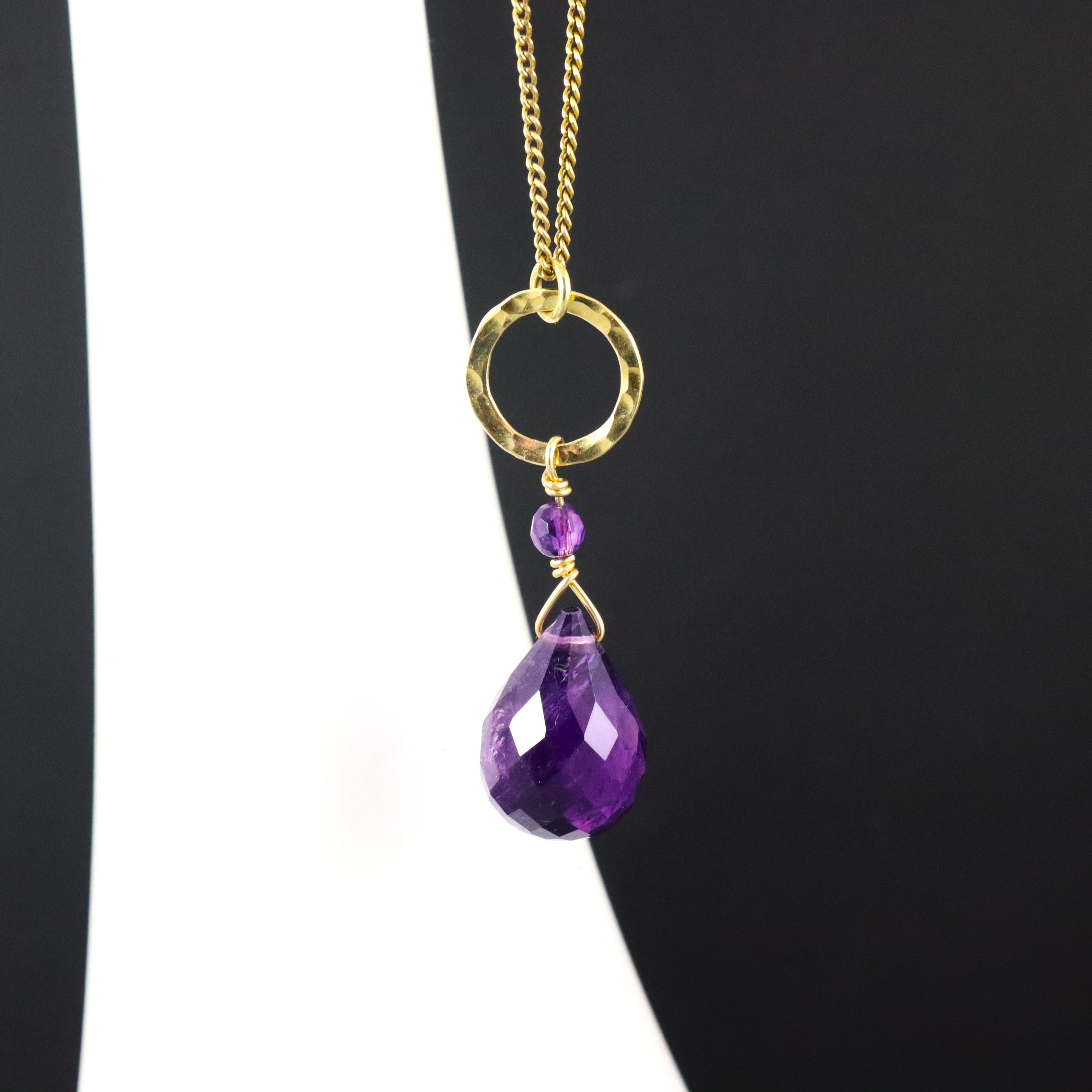 Amethyst Drop Necklace