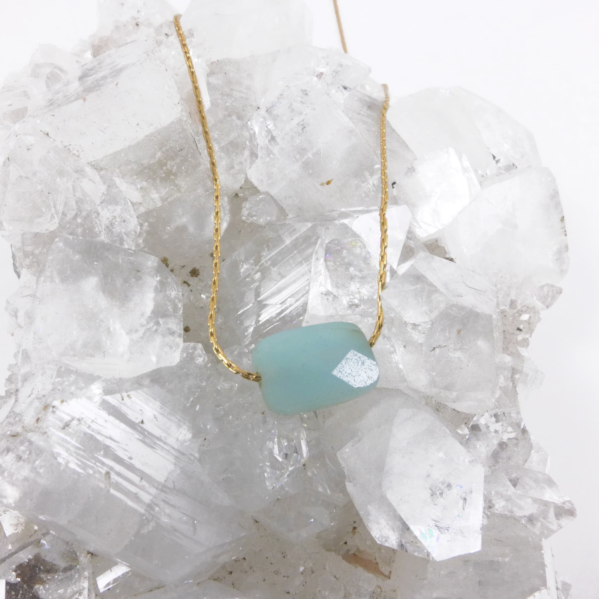 Amazonite Gold Necklace
