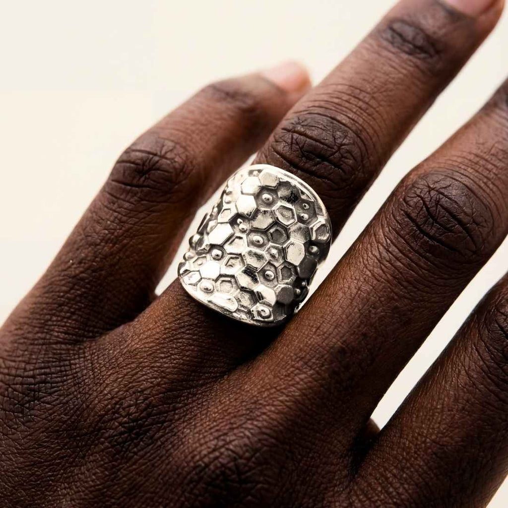 Silver Statement Saddle Ring - Hemera